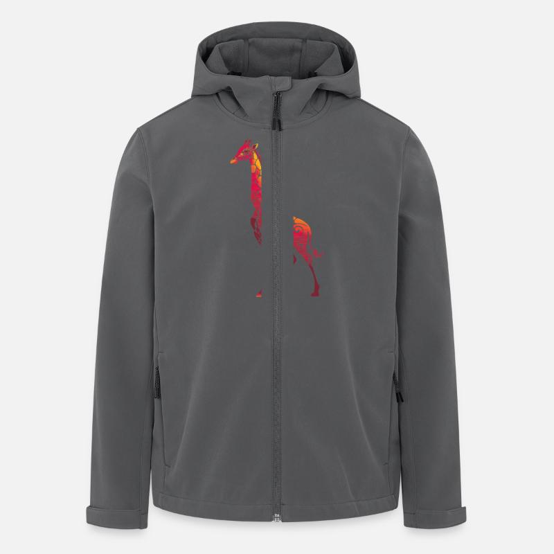 Giraffen-Kunst - Recycelte Männer Softshell-Jacke von Stanley/Stella - Anthrazit
