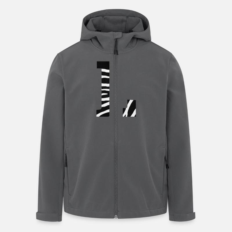 Buchstabe l Zebra - Recycelte Männer Softshell-Jacke von Stanley/Stella - Anthrazit