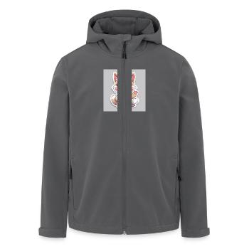 Kawaii Fröhliches Tier Aufkleber - Recycelte Männer Softshell-Jacke von Stanley/Stella - Anthrazit - Vorne - AI Model Male 185 light (185cm)