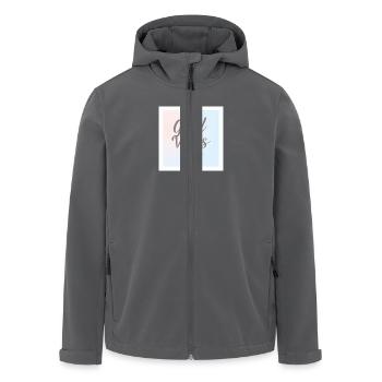 gute vibes ey only 2022 - Recycelte Männer Softshell-Jacke von Stanley/Stella - Anthrazit - Vorne - AI Model Male 185 light (185cm)