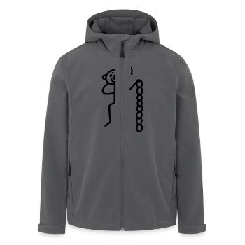 Strichmännchen mit Kette - Recycelte Männer Softshell-Jacke von Stanley/Stella - Anthrazit - Vorne - AI Model Male 185 light (185cm)