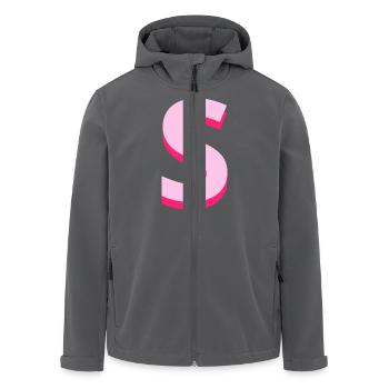 Pop- und moderner rosa Buchstabe s - Recycelte Männer Softshell-Jacke von Stanley/Stella - Anthrazit - Vorne - AI Model Male 185 light (185cm)