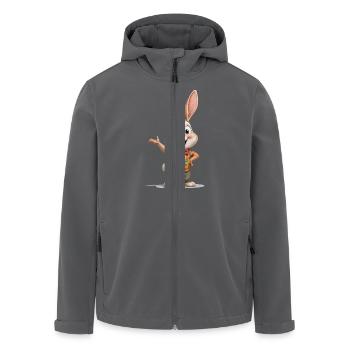 Glückliches Kaninchen - Recycelte Männer Softshell-Jacke von Stanley/Stella - Anthrazit - Vorne - AI Model Male 185 light (185cm)