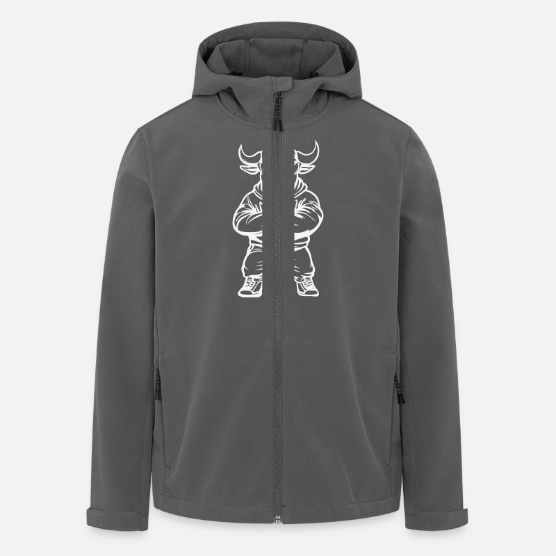 stier comic cool - Recycelte Männer Softshell-Jacke von Stanley/Stella - Anthrazit