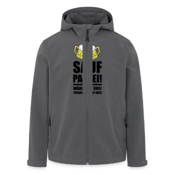 sauf partei - Recycelte Männer Softshell-Jacke von Stanley/Stella - Anthrazit - Vorne - AI Model Male 185 light (185cm)