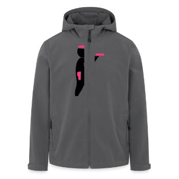 Ein Polizist zielt mit seiner Pistole - Recycelte Männer Softshell-Jacke von Stanley/Stella - Anthrazit - Vorne - AI Model Male 185 light (185cm)
