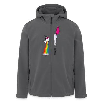Einhorn kotzt Regenbogen - haters - Recycelte Männer Softshell-Jacke von Stanley/Stella - Anthrazit - Vorne - AI Model Male 185 light (185cm)