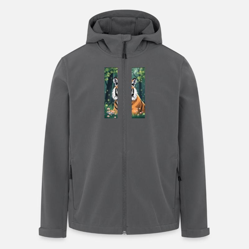 Tiger Majestätisch - Recycelte Männer Softshell-Jacke von Stanley/Stella - Anthrazit