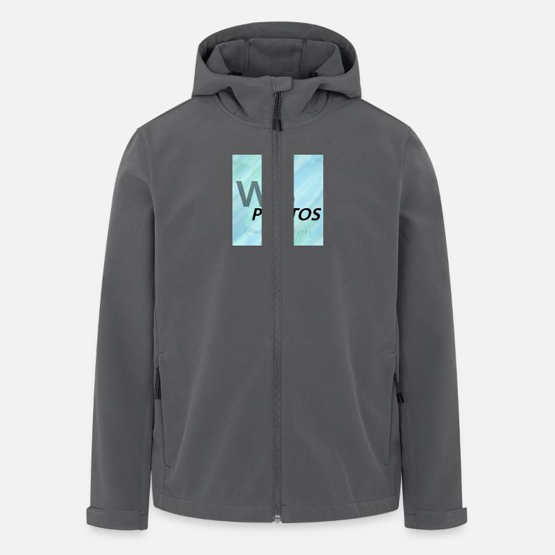 HELLBLAUES WBP-LOGO - Recycelte Männer Softshell-Jacke Discoverer von Stanley/Stella - Anthrazit