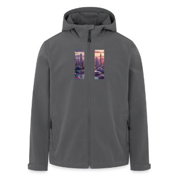Kunst - Recycelte Männer Softshell-Jacke von Stanley/Stella - Anthrazit - Vorne - AI Model Male 185 light (185cm)