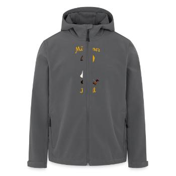 Münchner Kindl mit Dackel und Jutebeutel - Recycelte Männer Softshell-Jacke von Stanley/Stella - Anthrazit - Vorne - AI Model Male 185 light (185cm)