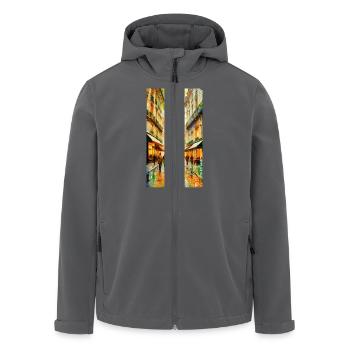 Lebendige Stadtstraße mit Weihnachtsbaum Vibrant - Recycelte Männer Softshell-Jacke von Stanley/Stella - Anthrazit - Vorne - AI Model Male 185 light (185cm)