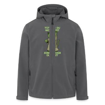 Füttern du mich musst, lustige Katze - Recycelte Männer Softshell-Jacke von Stanley/Stella - Anthrazit - Vorne - AI Model Male 185 light (185cm)