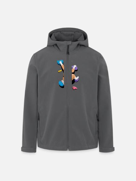 Lustige Boulder-Katze Felsenkletterns - Recycelte Männer Softshell-Jacke von Stanley/Stella - Anthrazit
