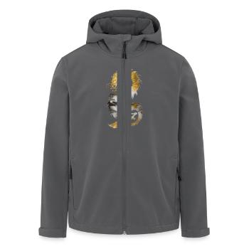 Cooler chinesischer Drache mit Bergpanorama - Recycelte Männer Softshell-Jacke von Stanley/Stella - Anthrazit - Vorne - AI Model Male 185 light (185cm)