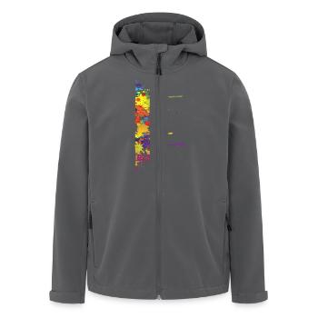 Klecks Malerei / Splat Painting - Recycelte Männer Softshell-Jacke von Stanley/Stella - Anthrazit - Vorne - AI Model Male 185 light (185cm)