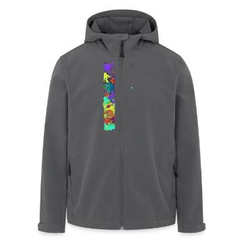 Splat Painting / Klecks Malerei - Recycelte Männer Softshell-Jacke von Stanley/Stella - Anthrazit - Vorne - AI Model Male 185 light (185cm)
