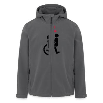 Rollstuhl - Recycelte Männer Softshell-Jacke von Stanley/Stella - Anthrazit - Vorne - AI Model Male 185 light (185cm)