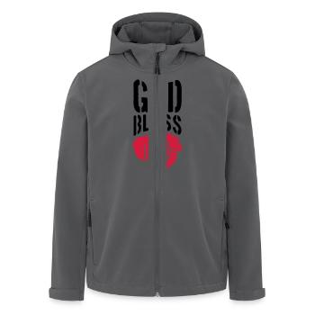 god bless you finger zeigen hand lustig gott jesus - Recycelte Männer Softshell-Jacke von Stanley/Stella - Anthrazit - Vorne - AI Model Male 185 light (185cm)