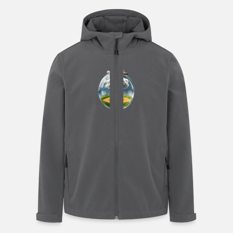 Surreale Glaskugel mit Baseballfeld - Recycelte Männer Softshell-Jacke von Stanley/Stella - Anthrazit