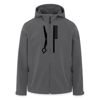 Kamm & Schere - Friseur - Recycelte Männer Softshell-Jacke von Stanley/Stella - Anthrazit - Vorne - AI Model Male 185 light (185cm)