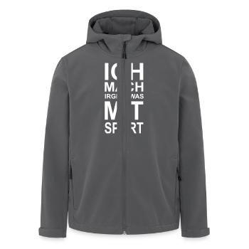 was mit Sport - Recycelte Männer Softshell-Jacke von Stanley/Stella - Anthrazit - Vorne - AI Model Male 185 light (185cm)