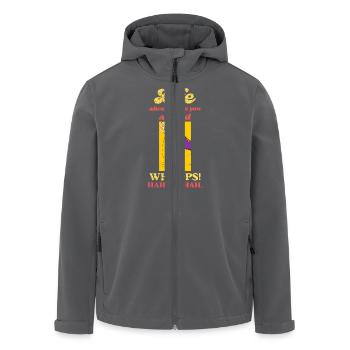 Lustig Sarkastisch Das Leben gibt dir eine Hand Schwarzer Humor - Recycelte Männer Softshell-Jacke von Stanley/Stella - Anthrazit - Vorne - AI Model Male 185 light (185cm)