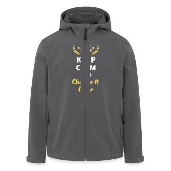 Bleiben Sie ruhig und laden Sie es später auf - Recycelte Männer Softshell-Jacke von Stanley/Stella - Anthrazit - Vorne - AI Model Male 185 light (185cm)