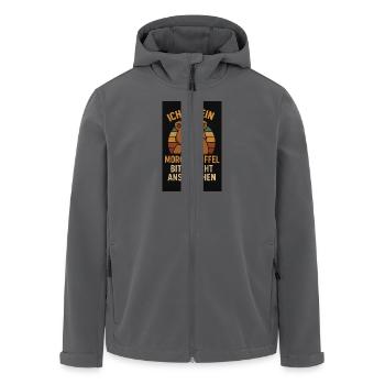 Morgenmuffel - Recycelte Männer Softshell-Jacke von Stanley/Stella - Anthrazit - Vorne - AI Model Male 185 light (185cm)
