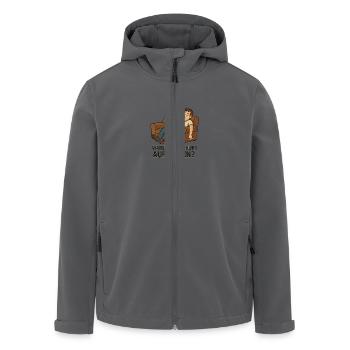 Warum überhaupt aufstehen? - Recycelte Männer Softshell-Jacke von Stanley/Stella - Anthrazit - Vorne - AI Model Male 185 light (185cm)