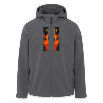 Sunset Heat – Sommeredition 2025 - Recycelte Männer Softshell-Jacke von Stanley/Stella - Anthrazit - Vorne - AI Model Male 185 light (185cm)