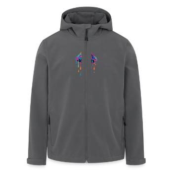 Psychedelischer Magic Mushroom – Tropfender LSD-St - Recycelte Männer Softshell-Jacke von Stanley/Stella - Anthrazit - Vorne - AI Model Male 185 light (185cm)