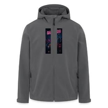 Hamburg Nightlife Reeperbahn Neon Leutschrift - Recycelte Männer Softshell-Jacke von Stanley/Stella - Anthrazit - Vorne - AI Model Male 185 light (185cm)