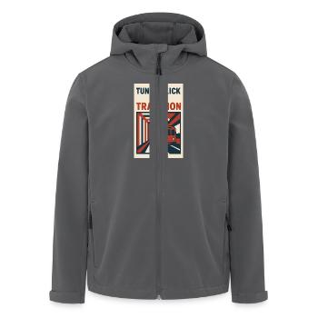 Tunnelblick auf Tradition U Bahn - Recycelte Männer Softshell-Jacke von Stanley/Stella - Anthrazit - Vorne - AI Model Male 185 light (185cm)