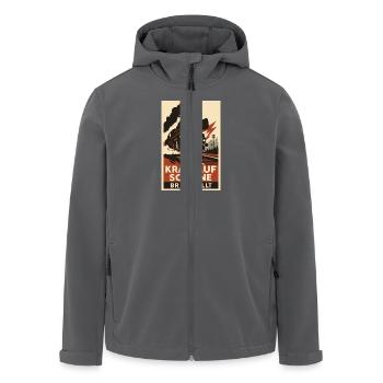 Eisenbahn Kraft auf Schiene BR 50 rollt Güterzug - Recycelte Männer Softshell-Jacke von Stanley/Stella - Anthrazit - Vorne - AI Model Male 185 light (185cm)