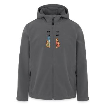 Currywurst Rast Pause Bremsen Essen Fastfood Kult - Recycelte Männer Softshell-Jacke von Stanley/Stella - Anthrazit - Vorne - AI Model Male 185 light (185cm)