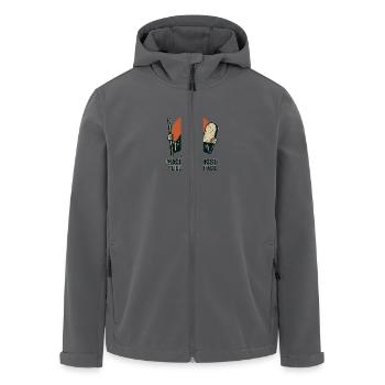 Mach es wie Mose - teile was du hast - Recycelte Männer Softshell-Jacke von Stanley/Stella - Anthrazit - Vorne - AI Model Male 185 light (185cm)