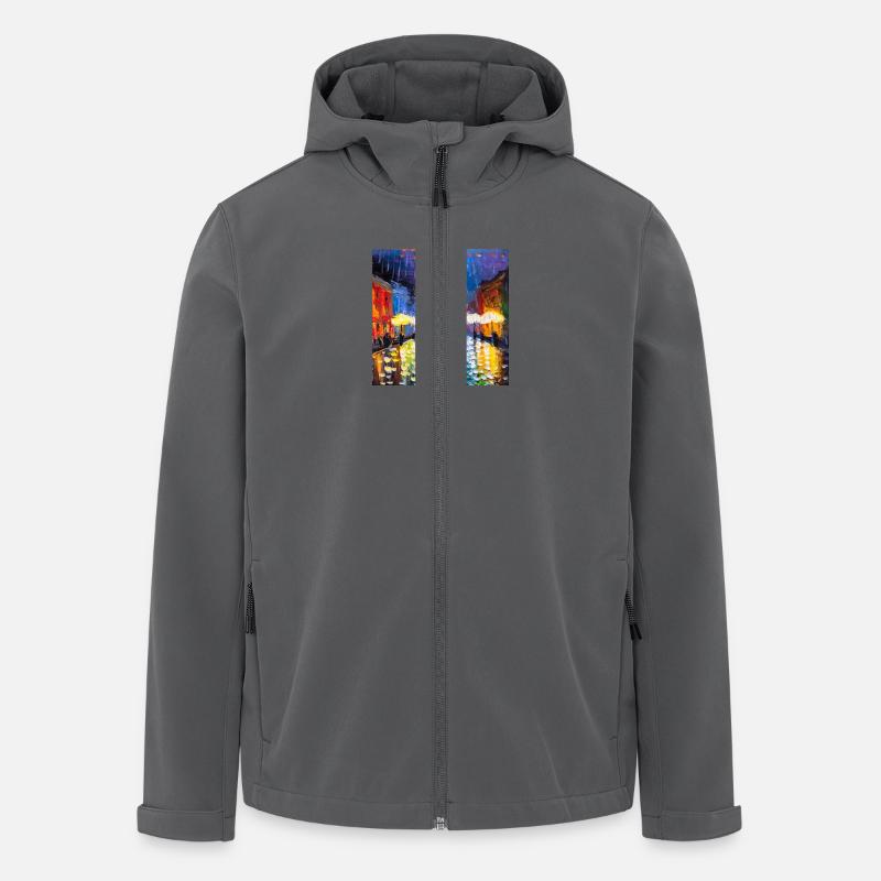 Lichter der Nacht - Recycelte Männer Softshell-Jacke von Stanley/Stella - Anthrazit