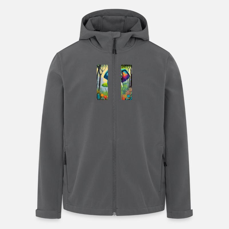 Éléphant dans la jungle - Veste softshell homme en polyester recyclé Stanley/Stella - charbon