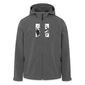 Ski-Rex, der Ski fahrende T-Rex - Recycelte Männer Softshell-Jacke von Stanley/Stella - Anthrazit - Vorne - AI Model Male 185 light (185cm)