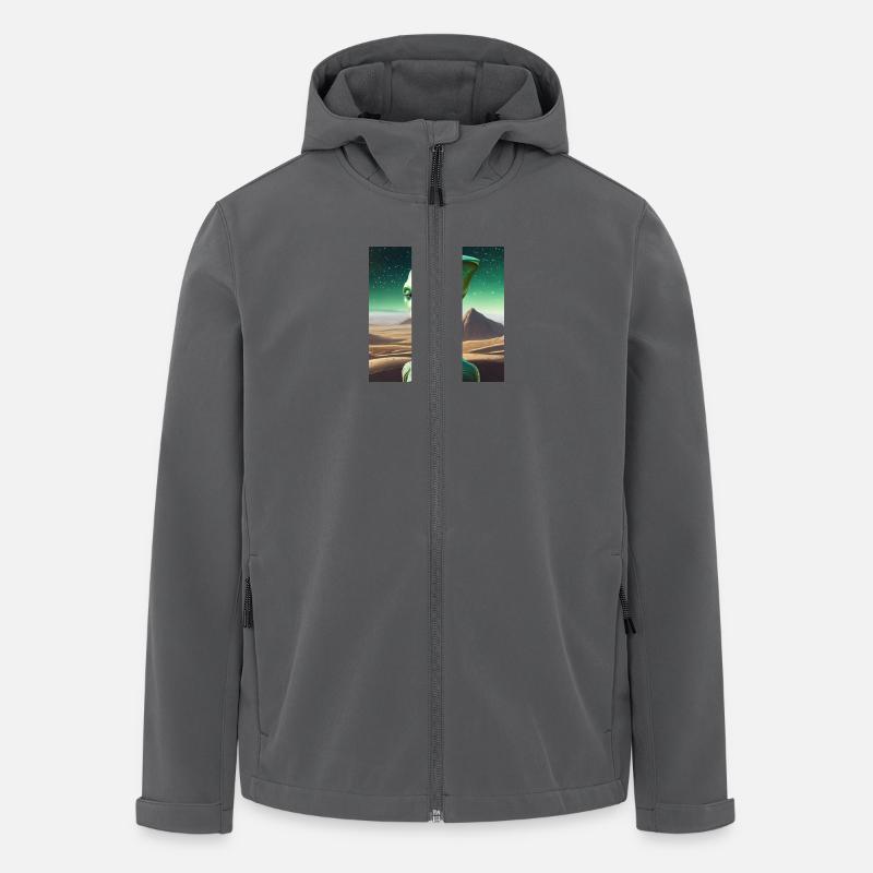 Grünes Alien - Recycelte Männer Softshell-Jacke von Stanley/Stella - Anthrazit