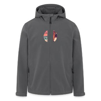 Retro Surf Vibes – Endloser Sommer - Recycelte Männer Softshell-Jacke von Stanley/Stella - Anthrazit - Vorne - AI Model Male 185 light (185cm)