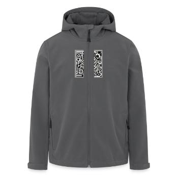 Schwarz-Weißes Chaos - Recycelte Männer Softshell-Jacke von Stanley/Stella - Anthrazit - Vorne - AI Model Male 185 light (185cm)