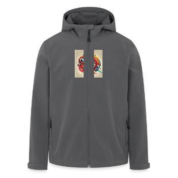 Farbexplosion der Formen - Recycelte Männer Softshell-Jacke von Stanley/Stella - Anthrazit - Vorne - AI Model Male 185 light (185cm)