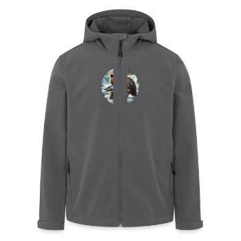 Grizzly Bär - Recycelte Männer Softshell-Jacke von Stanley/Stella - Anthrazit - Vorne - AI Model Male 185 light (185cm)