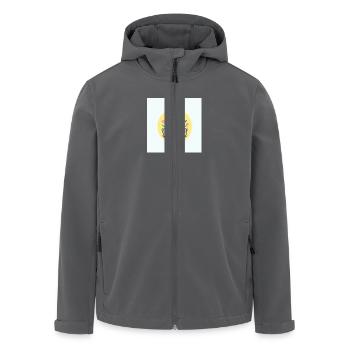 Drei Osterhasen mit fröhlichen Eiern - Recycelte Männer Softshell-Jacke von Stanley/Stella - Anthrazit - Vorne - AI Model Male 185 light (185cm)