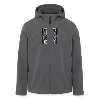 Katze die kein Hunde Freund ist - Recycelte Männer Softshell-Jacke von Stanley/Stella - Anthrazit - Vorne - AI Model Male 185 light (185cm)