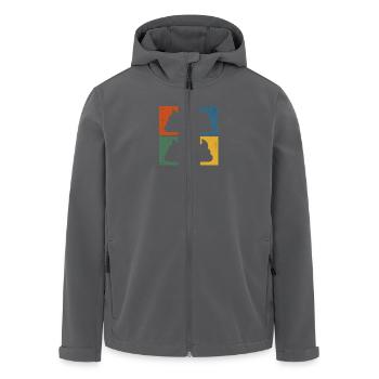 Pop Art – bunt & ironisch - Recycelte Männer Softshell-Jacke von Stanley/Stella - Anthrazit - Vorne - AI Model Male 185 light (185cm)