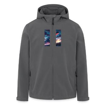 Leonardo Anime XL In a surreal lunar offbeat - Recycelte Männer Softshell-Jacke von Stanley/Stella - Anthrazit - Vorne - AI Model Male 185 light (185cm)