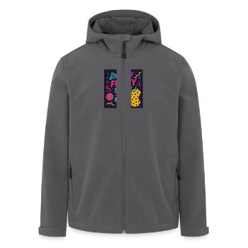 Funky Style – Memphis Madness - Recycelte Männer Softshell-Jacke von Stanley/Stella - Anthrazit - Vorne - AI Model Male 185 light (185cm)